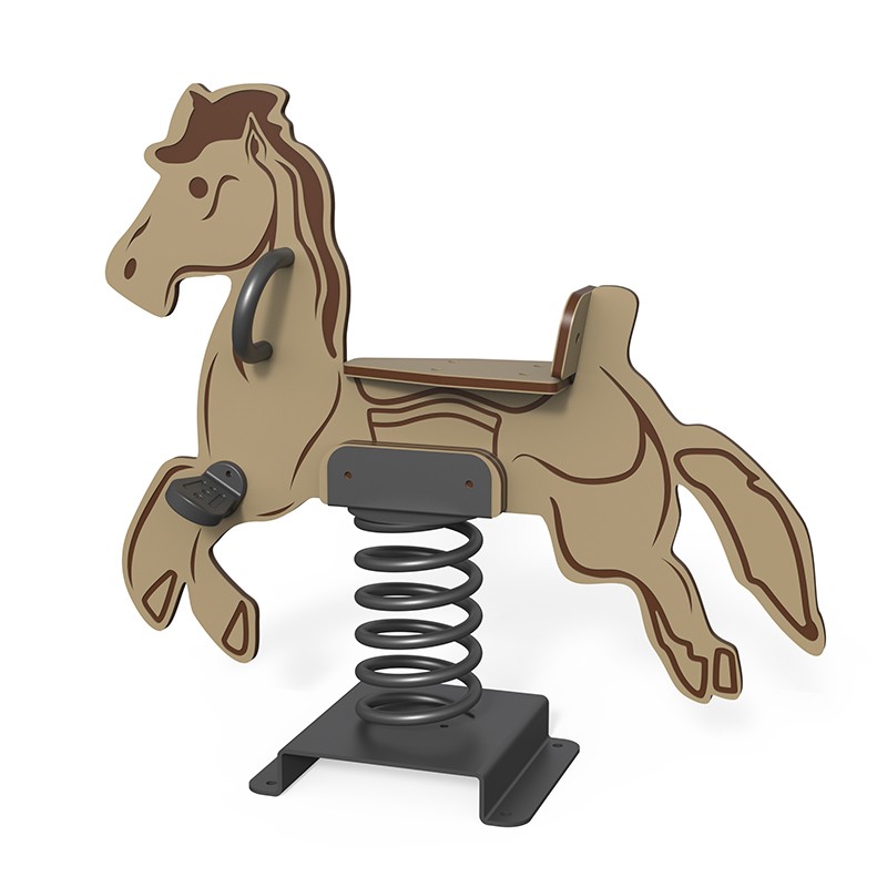 SR-21045-E-Pony Spring Rider (Tan)-Wisdom Playgrounds | Outdoor ...